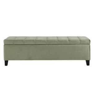 FONTOI Storage Bench, Compact Upholstered Storage Organizer, Foot Rest Suitable for Entryway Bedroom Living Room, Pale Green, 19"*15.5"*50" - 1 of 4