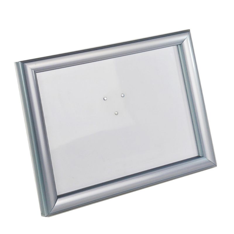 Azar Displays Counter Snap Poster Frame 8.5" x 11" Portrait/Landscape Sign Holder with Plastic Frame, 4-Pack, Silver, 3 of 9