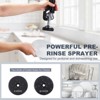 WOWOW Commercial 21 in. H Triple-Handle Pull Down Sprayer Kitchen Faucet with Pre-Rinse Sprayer in Chrome - 3 of 4