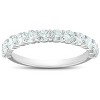 Pompeii3 1Ct Diamond Weedding Ring Set 14k White Gold Stackable Engagement Bands - 2 of 4