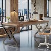 Lantine 63-inch Executive Desk with Extra Thick Tabletop & Metal Frame, Industrial Modern Workstation Writing Table for Home Office, Vintage Brown - 3 of 4