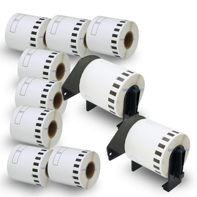 BETCKEY - Compatible Continuous Film Labels Replacement for Brother DK-2212  Use with Brother QL Label Printers 10 Rolls + 2 Reusable Cartridges