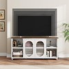 70" Modern TV Stand with Glass Doors - Entertainment Center for 70 Inch TV, Sturdy Wooden Media Console with Storage Shelves - 2 of 4