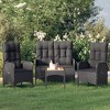 vidaXL Patio Dining Set Outdoor Table and Chair with Cushions Poly Rattan - Black Bench + 2x Chair + Table - 2 of 4