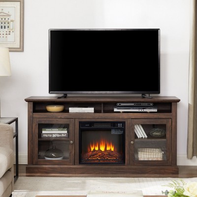 NicBex TV Stand 18" Electric Fireplace TV Stand Entertainment Center Media Console for Living Room, Bedroom