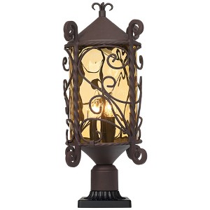 John Timberland Casa Seville Rustic Vintage Outdoor Pier Mount Light Dark Walnut 23 1/2" Hammered Champagne Glass for Post Exterior Barn Deck - 1 of 3