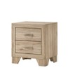 Vynxaria 1pc Contemporary Natural Finish 2-Drawer Nightstand, Wooden Bedroom Furniture (Wood/Composite Wood/Veneer), Metal Handles - 3 of 4