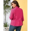 Women's Plus Size Blazer  Shawl Collar Elegant Notch Lapel Business Casual Tunic Office Suit Jacket with Pockets - 2 of 4
