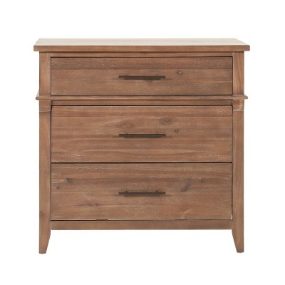 GDFStudio Whittier Rectangular Acacia Wood 3 Drawer Dresser