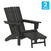 Flash Furniture Halifax HDPE Adirondack Chair with Cup Holder and Pull Out Ottoman, All-Weather HDPE Indoor/Outdoor Lounge Chair - 2 of 4