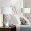 360 Lighting Courtney Modern Table Lamps 28 1/2" Tall Set of 2 Fluted Smoked Glass with Nightlight White Linen Drum Shade for Living Room Nightstand - 2 of 4