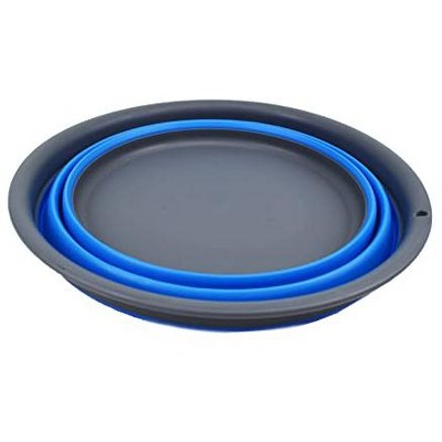 7.5L Collapsible Round Plastic Tub in Gray and White