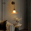 YIYIBYUS Vintage Wall Sconce Set of 2, Modern Wall Sconces with Glass Lampshade - 2 of 4