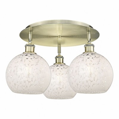 White Mouchette - 3 Light Flush Mount In Modern Style-11 Inches Tall and 19.75 Inches Wide