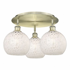 White Mouchette - 3 Light Flush Mount In Modern Style-11 Inches Tall and 19.75 Inches Wide - 1 of 1