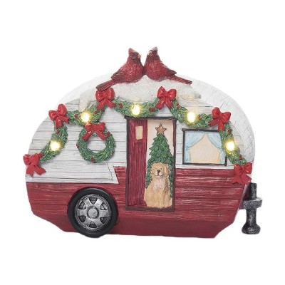 Transpac Resin 8 in. Holiday Vintage Camper Figurine