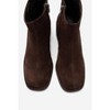 Junae - Brown Suede Leather Block Heel Boot (Women) brown suede 6 Forever & Always Shoes US - 3 of 4