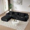 SKRAN 113" L Shaped Modular Sectional Sofa, Corduroy 3-Seater Boneless Couches with Movable Ottoman and Pillows, No Assembly Required for Living Room - 3 of 4
