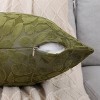 Kate Aurora Red Hook Cut Leaf Embossed Chenille Ultra Plush & Fluffy 18"x 18" Filled Accent Throw Pillow With Removable Zipper Shell/Cover - 2 of 4