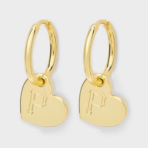 Bijoux Sport by Luv Aj MLB Gold Logo Heart Hoop Earrings - 1 of 3