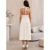 INSPIRE CHIC Women's Off Shoulder Halter Corset High Waist Swing Flowy A-Line Midi Dresses - 3 of 4