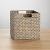mDesign Woven Hyacinth Kitchen Storage Organizer Basket Bin, 4 Pack, White Wash - 3 of 4
