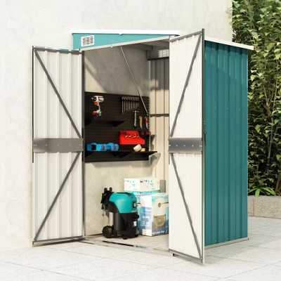 VidaXL Wall-mounted Garden Shed Green 46.5"x39.4"x70.1" Galvanized Steel