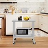 Stainless Steel Work Table w/Casters - Commercial Prep Table w/Adjustable Shelf, 300lb Capacity - 3 of 4