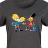 Women's Hey Arnold! Arnold and Gerald Skateboard Graphic T-shirt Dress - Heather Charcoal - 4X - 2 of 4