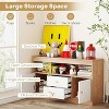 Costzon Toy Storage Organizer, Wooden Kids Bookshelf with 2 Drawers, 2 Cabinets & Open Shelf, Storage for Playroom, Bedroom, Nursery (Natural) - 3 of 4