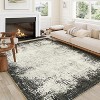 Area Rug Washable Soft Modern Bordered Abstract Rugs Low Pile Non-Slip Foldable Throw Rug Carpet Dining Room Home - 2 of 4