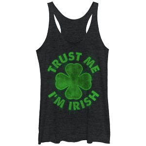 Women's Lost Gods Trust Me I'm Irish Racerback Tank Top - 1 of 3