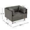 CAVINAS Vintage Style Lounge Chair,Accent Chair with Solid Wood Frame and Steel Legs,Comfy Sitting Chair for Living Room,Bedroom,Office - 3 of 4
