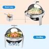 Roll Top Chafing Dish Buffet Set, 6 QT Stainless Steel Chafer Buffet with Visible Lid, Food Warmers Set for Wedding, Party, Banquet, Catering Events - 3 of 4