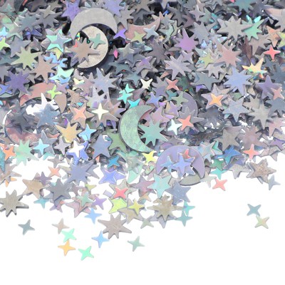 Unique Bargains Plastic Metallic Texture Waterproof Lightweight Confetti Twinkle Foil Stars 60g