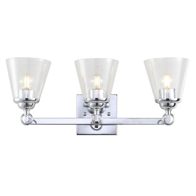 21" Metal/Glass Marion Hurricane Vanity Wall Light Chrome - JONATHAN Y