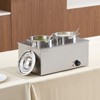 VEVOR Electric Soup Warmer, Two 6.34QT Stainless Steel Round Pot with 86~185°F Adjustable Temp, 1200W Bain Marie Compatible with Pans, Silver - 2 of 4