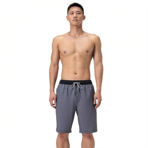 Мужские шорты Speedo Men's 9" Marina Swim Shorts - Heathered Gray L: Mesh Liner, Elastic Waistband, UPF 50+ Protection
