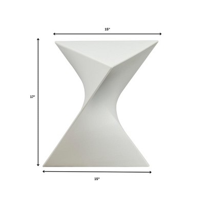 Vibrant White Polycarbonate Triangular Vanity Stool
