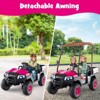 Costway 24V 7AH Kids Golf Cart 4WD 2 Seater Ride on Car with Sun Shade & Dump Bed Pink - 4 of 4