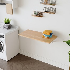 FONTOI Folding Table, Wall Mounted Folding Table for Small Spaces Bedroom, Burly Wood, 15.8"*6.5"*31.5" - 1 of 4
