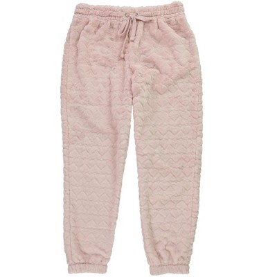 Crave Fame Womens Faux Fur Embossed Casual Jogger Pants