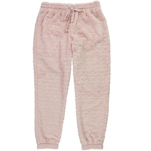 Crave Fame Womens Faux Fur Embossed Casual Jogger Pants - 1 of 2