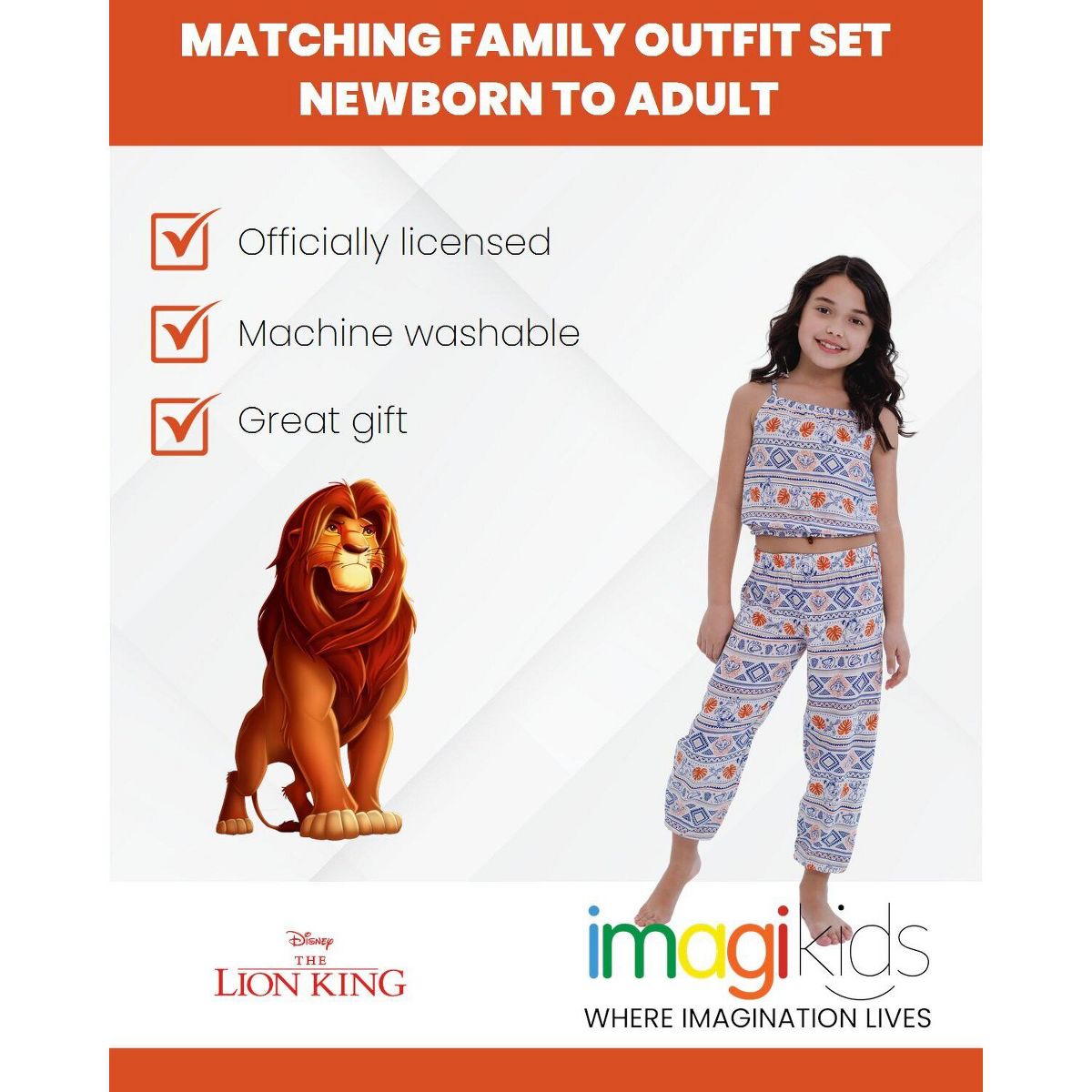Disney Lion King Square Neck Bubble Matching Family Romper Little Kid to Big Kid - thumbnail 4