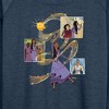 Women's - Disney - Collage OF Friends Lightweight French Terry Wide Neck Long Sleeve Shirt - 2 of 4