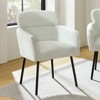 Curt Boucle Elevated Backrest Dining Chair with Metal Legs-Ivory | Artful Living Design - 3 of 4