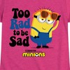 Girls' - Despicable Me Minions - Too Rad To Be Sad Fitted Short Sleeve Graphic T-Shirt - 2 of 3