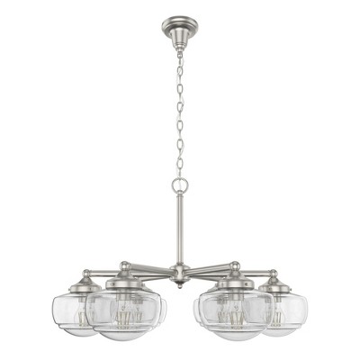 Hunter Fans 29.75" Saddle Creek Ceiling Light Brushed Nickel Finish, 6 Bulb Chandelier for Indoor Spaces