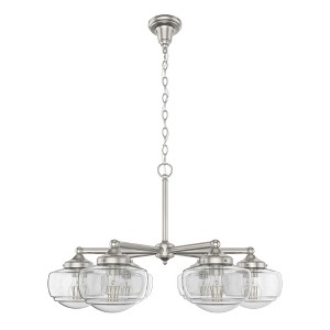 Hunter Fans 29.75" Saddle Creek Ceiling Light Brushed Nickel Finish, 6 Bulb Chandelier for Indoor Spaces - 1 of 1