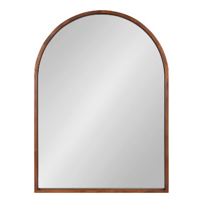 Valenti Walnut Brown Arched Wall Vanity Mirror